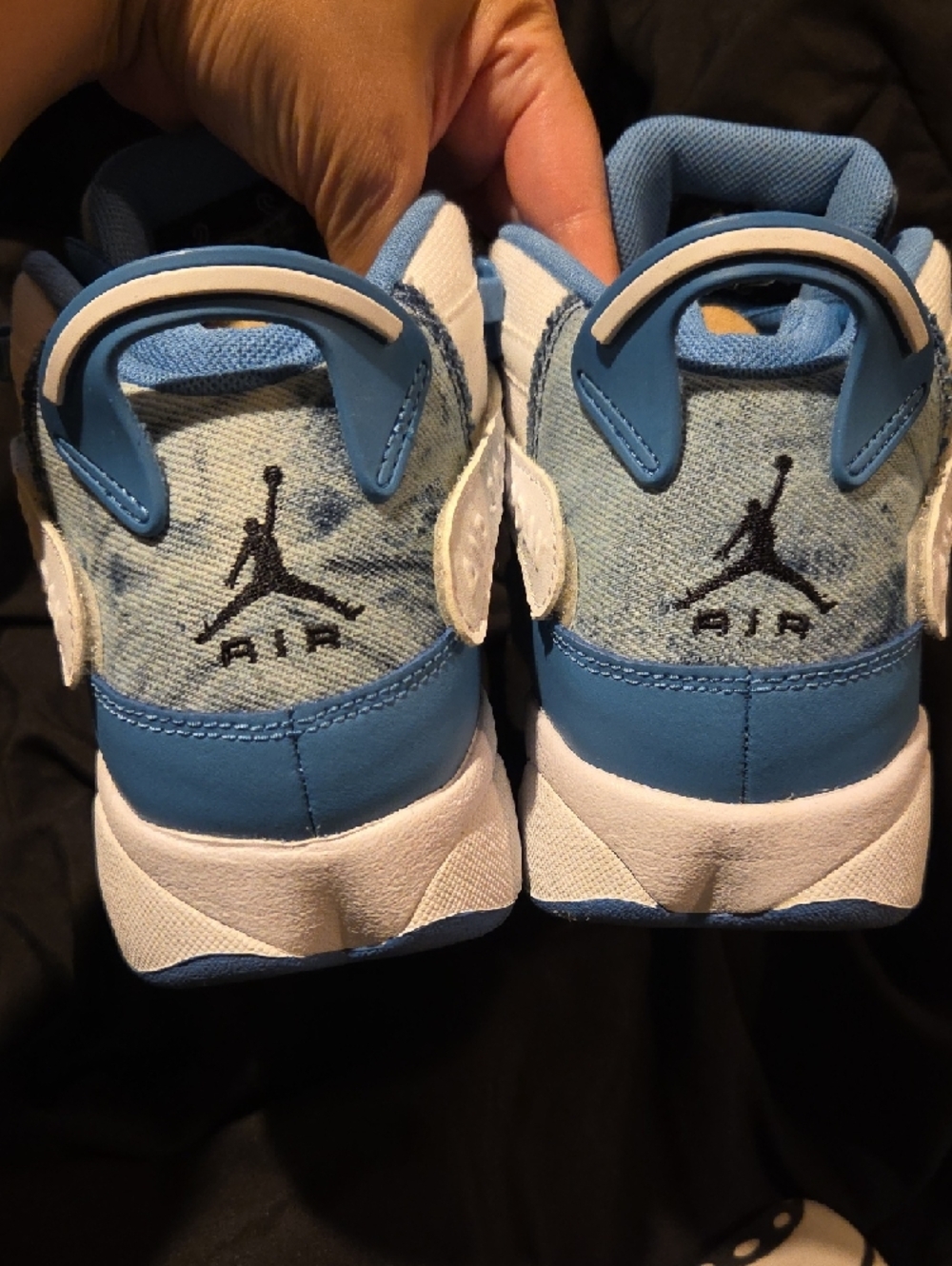 Jordan 6 Rings Kids Light Blue and White Sneakers - Picture 3 of 5